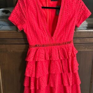 Pretty Little Thing Red Mini Dress - size 4. Perfect mini dress for party/bbq🎉
